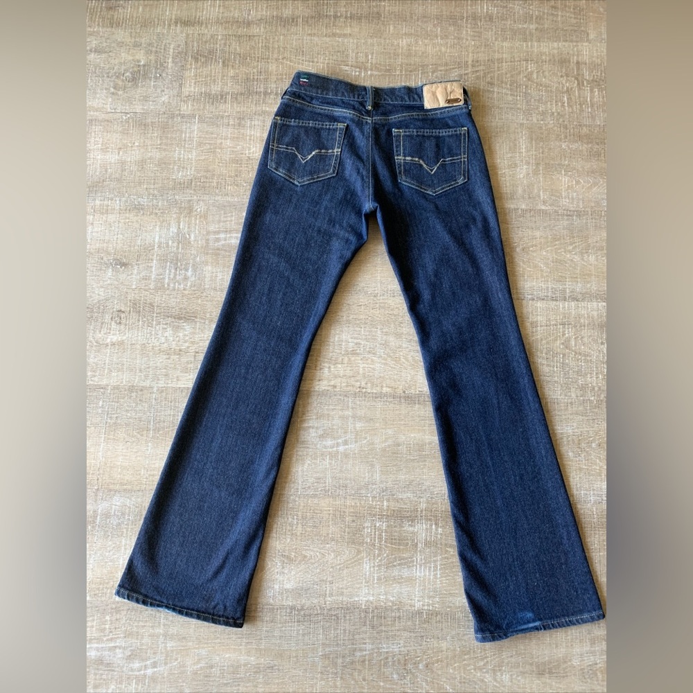 DIESEL Ramys Boot Cut Jeans Womens 28 Dark Wash Stretch Made Italy Lbl 27X32 - Picture 13 of 15